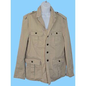 Polo by Ralph Lauren Size L Khaki Colored Utility Blazer Jacket Coat
